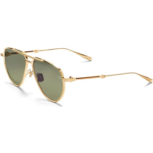 Sunglasses, unisex, , Size: 59 MM Stud II Sunglasses Light Gold/Green - Valentino - Modalova