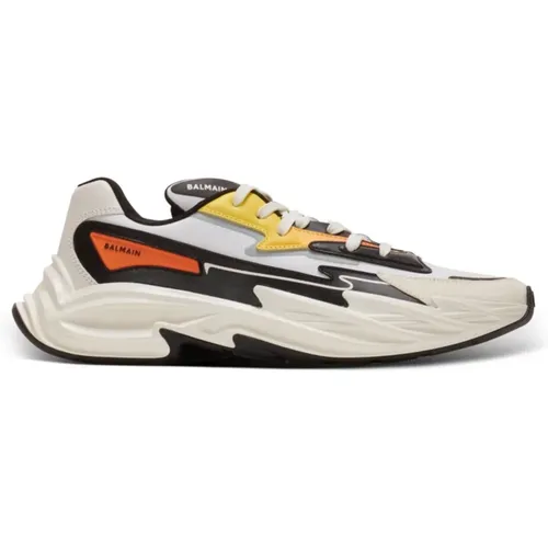 Run-Row leather and nylon trainers , male, Sizes: 5 UK, 9 UK, 10 UK, 7 UK - Balmain - Modalova