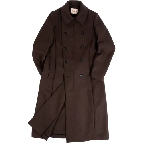 Long Wool Double Breasted Coat , female, Sizes: XS, S - Plan C - Modalova