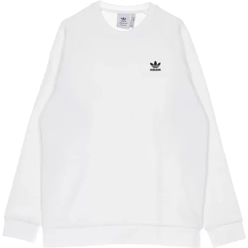 Essential Trefoil Crewneck Sweatshirt Weiß , Herren, Größe: L - Adidas - Modalova