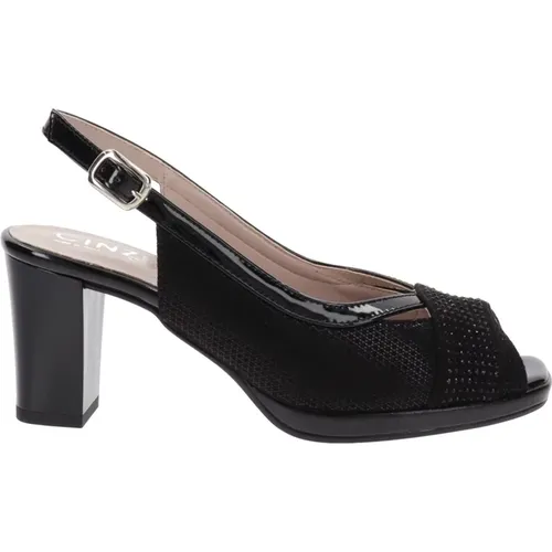 Womens Heeled Shoes Faux Leather and Fabric , female, Sizes: 7 UK - Cinzia Soft - Modalova
