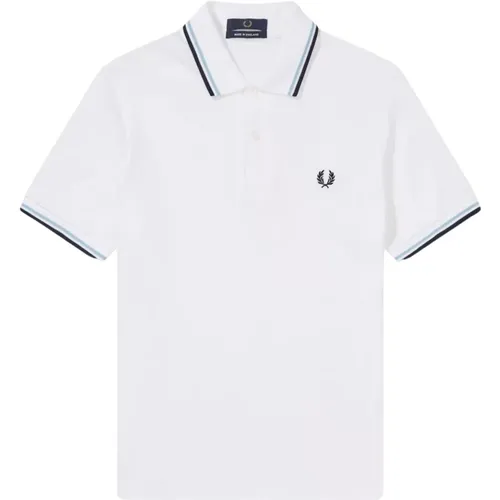 Polo Shirts, male, , Size: S Original Twin Tipped Polo Ice Navy - Fred Perry - Modalova