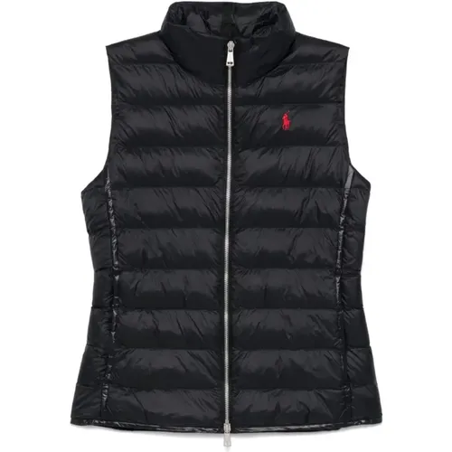 Casual Schwarze Nylonweste , Damen, Größe: L - Polo Ralph Lauren - Modalova