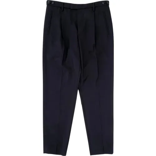 Wide Trousers, male, , Size: M Slim Wool Flannel Pants with Adjustable Waist - Barena Venezia - Modalova