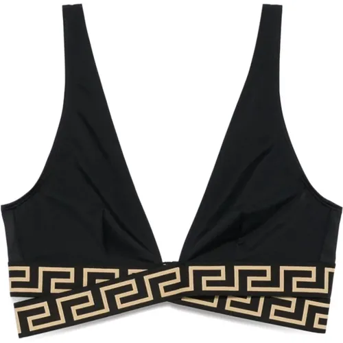 Greca-detail Bikini Top , female, Sizes: M, S, XL, L - Versace - Modalova