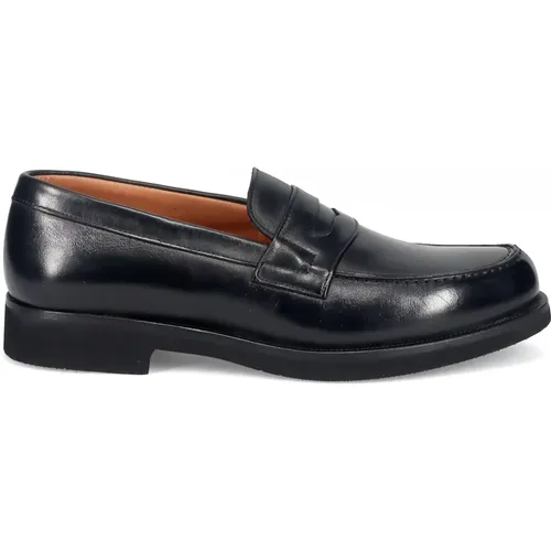 Loafers, male, , Size: 10 US Leather Moccasin Shoes - Sangiorgio - Modalova