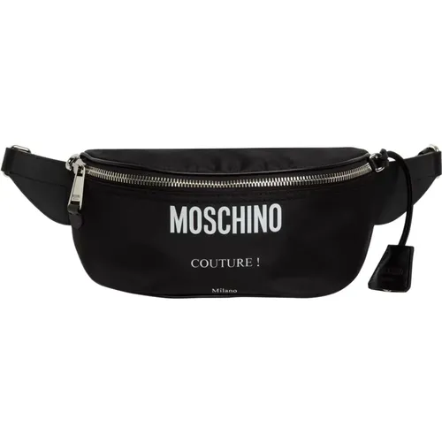 Belt Bags, male, , Size: ONE SIZE Patterned Belt Bag with Adjustable Strap - Moschino - Modalova