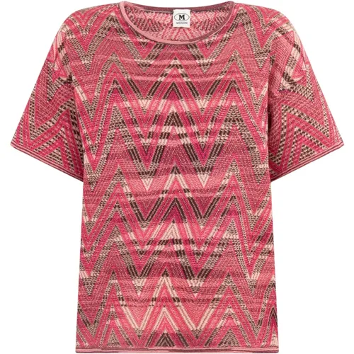 T-Shirts, female, , Size: L Zig Zag Print Red T-shirt - M Missoni - Modalova