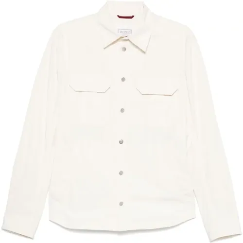 Light Jackets, male, , Size: S Technical Shirt Jacket - BRUNELLO CUCINELLI - Modalova