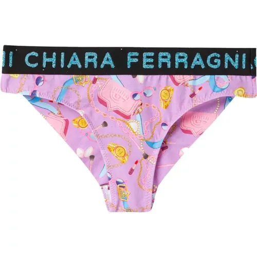 Gemusterte Baumwoll Brazilian Briefs Rosa - Chiara Ferragni Collection - Modalova