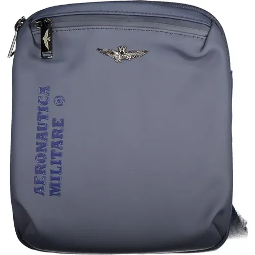 Blaue Polyester-Schultertasche mit Verstellbarem Riemen - aeronautica militare - Modalova