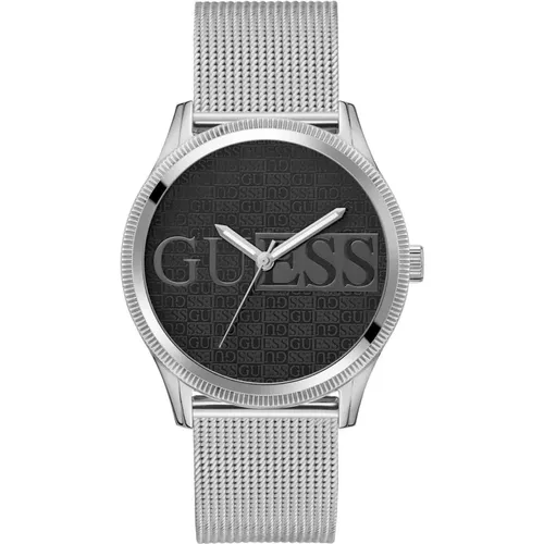 Watches, male, , Size: ONE SIZE Reputation Stainless Steel Watch Black/Silver - Guess - Modalova