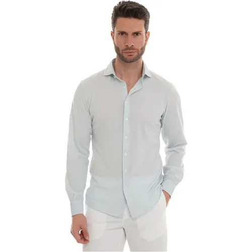 Polo Shirt mit französischem Kragen Texturiert Stretch,Texturiertes Polo-Shirt mit französischem Kragen,Polo Shirt mit französischem Kragen - Gran Sasso - Modalova