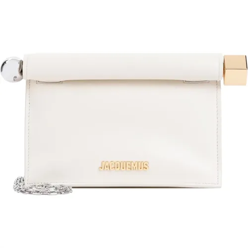 Neutral Leather Clutch Bag , female, Sizes: ONE SIZE - Jacquemus - Modalova