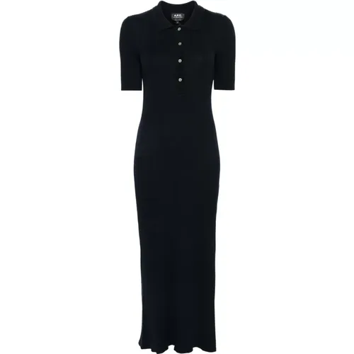 Ribbed Polo Dress , female, Sizes: XS, M - A.p.c. - Modalova