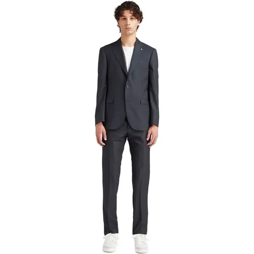 Single Breasted Suits, male, , Size: 3XL Polyester Suit with Classic Collar - At.P.Co - Modalova