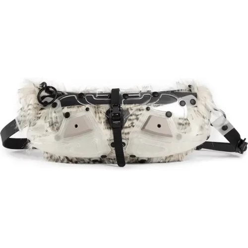 Transparent Black Satchel Faux Fur Trim , unisex, Sizes: ONE SIZE - Kuboraum - Modalova