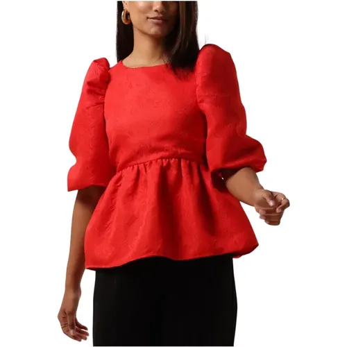 Rotes Vivian Langarm Damen Top - Harper & Yve - Modalova