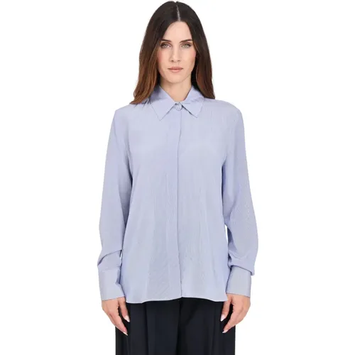 Blau Gestreiftes Hemd Elegant Vielseitig , Damen, Größe: M - Max Mara - Modalova