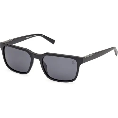 Rectangular Polarized Sunglasses for Men , male, Sizes: 56 MM - Timberland - Modalova