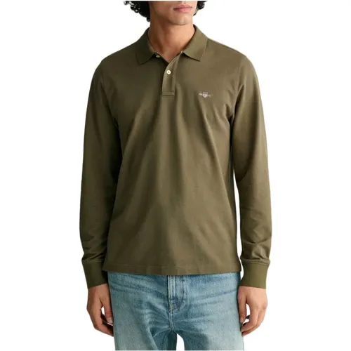 Shield Long Sleeve Polo Shirt , male, Sizes: L, 2XL, M, S, XL - Gant - Modalova