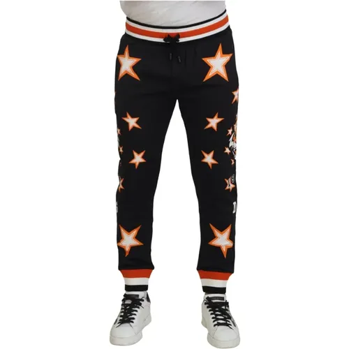 Sweatpants, male, , Size: S Orange Star Sport Pants - Dolce & Gabbana - Modalova