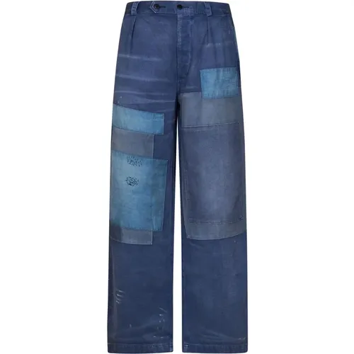 Patchwork Trousers with Distressed Details , male, Sizes: W33 - Polo Ralph Lauren - Modalova