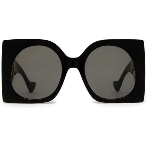 Schwarze Gg1254S Sonnenbrille , Damen, Größe: 55 MM - Gucci - Modalova