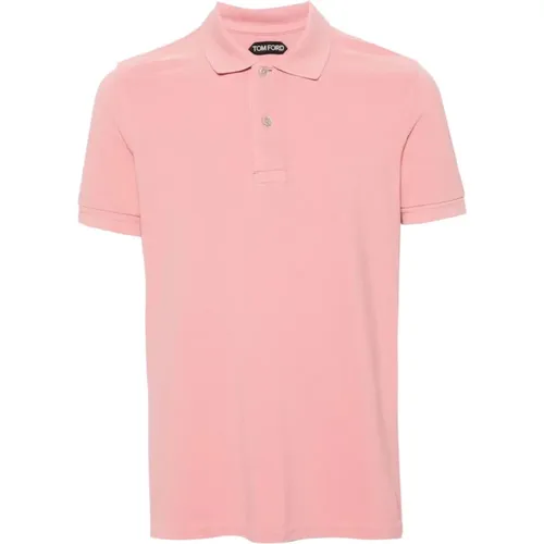 Cotton piquet polo shirt , male, Sizes: 3XL, 2XL, XL, L - Tom Ford - Modalova