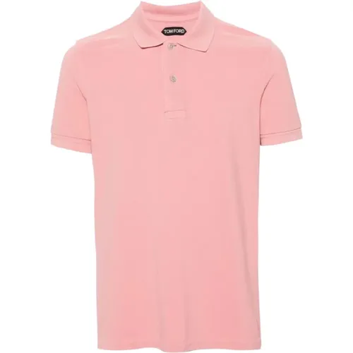 Cotton piquet polo shirt , male, Sizes: XL - Tom Ford - Modalova