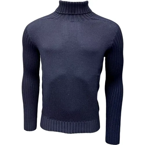 Rainwool Turtleneck Sweater Navy , male, Sizes: M, 3XL, L - Gran Sasso - Modalova