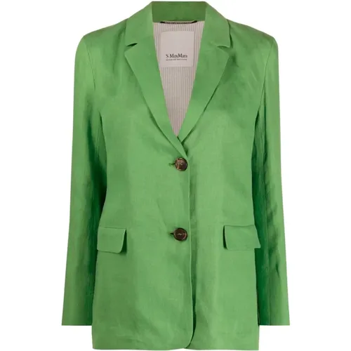 Sofia Grüner Leinenblazer , Damen, Größe: XS - Max Mara - Modalova