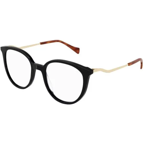 Schwarze Gold Transparente Brille , unisex, Größe: 51 MM - Gucci - Modalova