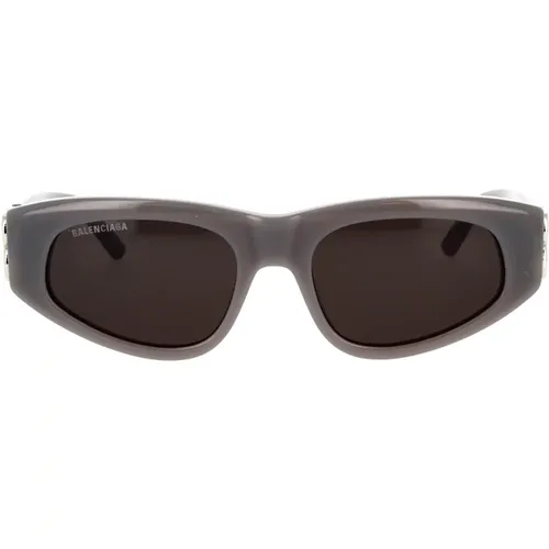 Vintage Oval Sonnenbrille mit Silbernen Scharnieren , Damen, Größe: 53 MM - Balenciaga - Modalova