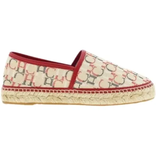 Espadrilles, female, , Size: 8 US Red Initials Canvas Espadrilles - Carolina Herrera - Modalova