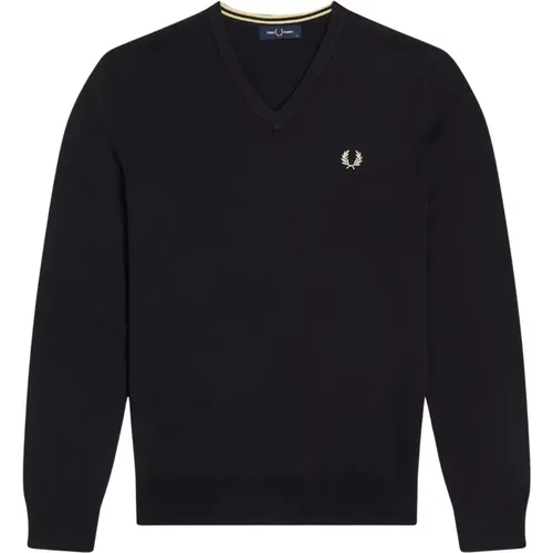 V-neck Knitwear, male, , Size: S V-Neck Sweater - Fred Perry - Modalova