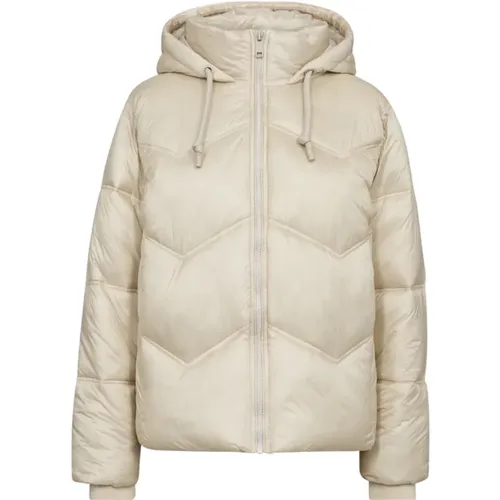 Gepolsterte Kurze Jacke Off White , Damen, Größe: M - FREEQUENT - Modalova