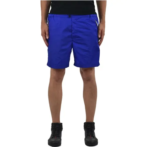 Blaue Nylon-Knopf-Shorts , Herren, Größe: XL - Dsquared2 - Modalova