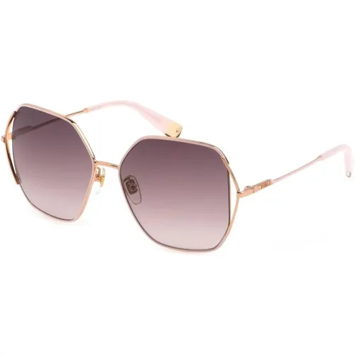 Sunglasses, female, , Size: ONE SIZE Gradient Lens Sunglasses Golden Brown Pink - Furla - Modalova