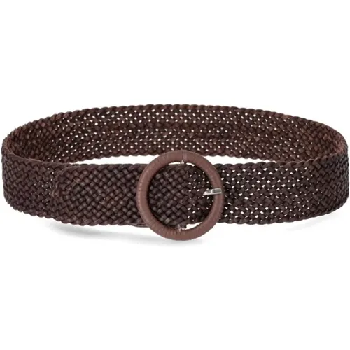 Belts, female, , Size: ONE SIZE Dark Leather Woven Belt - Dragon Diffusion - Modalova