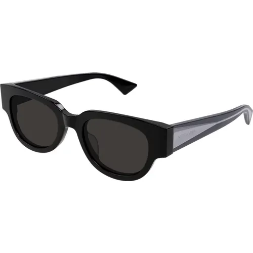 Ovale Schwarze Sonnenbrille Damen , Damen, Größe: 52 MM - Bottega Veneta - Modalova