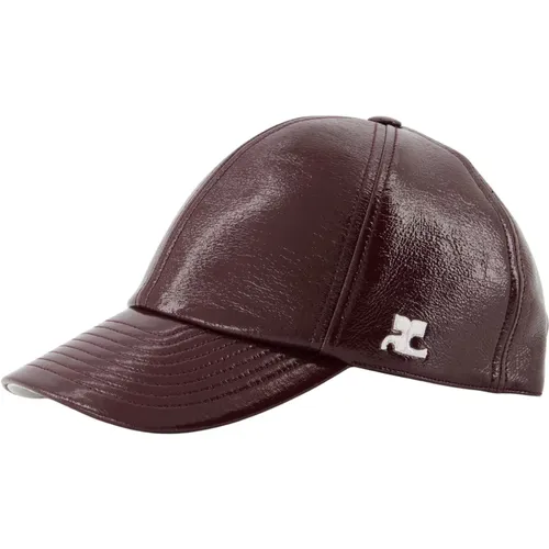 Caps, unisex, , Size: M Bordeaux Vinyl Cap Spring-Summer 2025 - Courrèges - Modalova