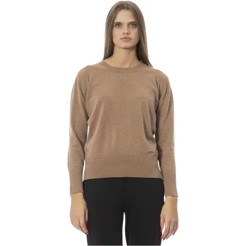 Langarm Crewneck Monogram Pullover , Damen, Größe: S - Baldinini - Modalova