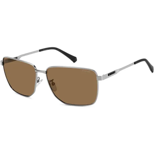 Sunglasses, male, , Size: 62 MM Ruthenium/Brown Sunglasses PLD 2143/G/S/X - Polaroid - Modalova