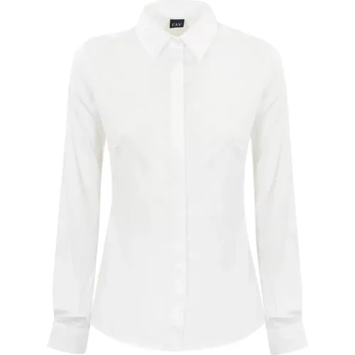 Weiße Baumwollhemd Langarm , Damen, Größe: XL - Fay - Modalova