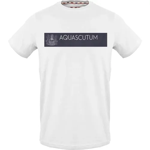 Baumwoll Logo T-Shirt Kurze Ärmel , Herren, Größe: L - Aquascutum - Modalova