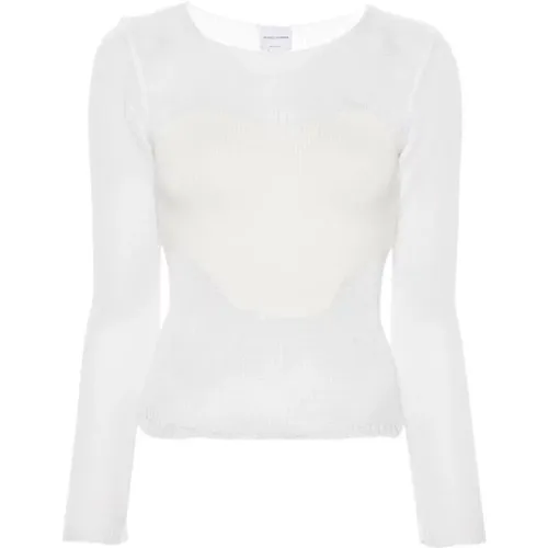 Weiße Gestrickte Panel-Pullover , Damen, Größe: S - pinko - Modalova