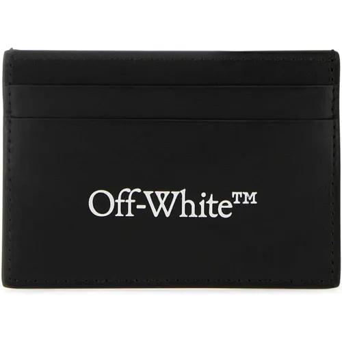 Wallets & Cardholders, male, , Size: ONE SIZE Leather Card Holder - Off White - Modalova