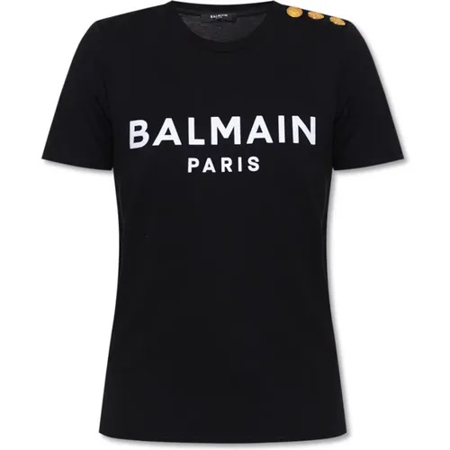 Logo T-Shirt , Damen, Größe: M - Balmain - Modalova