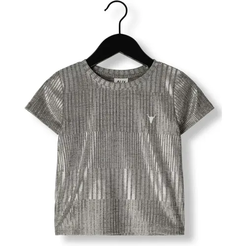 Silberfolie Strick T-Shirt - ALIX The Label - Modalova